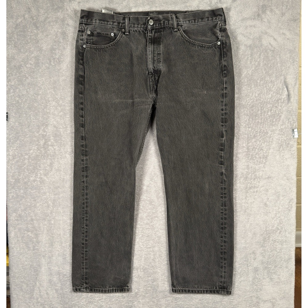 Levis 505 Jeans Mens 40x30 Black Regular Fit Straight Skater Grunge Y2K 0260